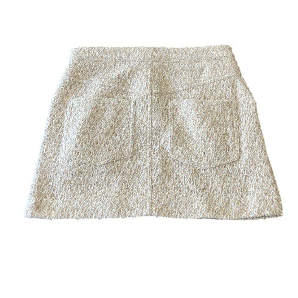 Joie Textured Nubby Mini Skirt Crème Brûlée hue- Size 4 - Picture 4 of 10
